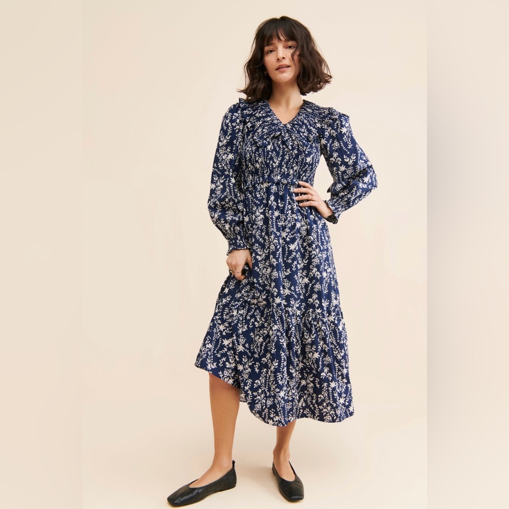 Moon River Blue Floral Maxi Dress